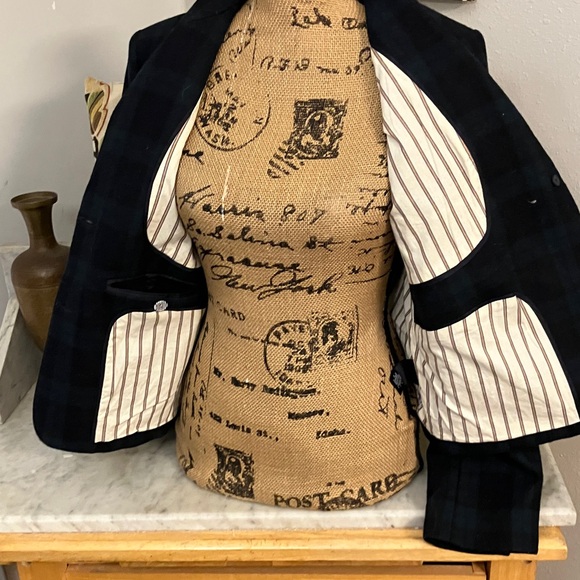 Anthropologie Cartonnier Blue and Green Plaid Blazer Fabulous Look Amazing Feel - Picture 3 of 12